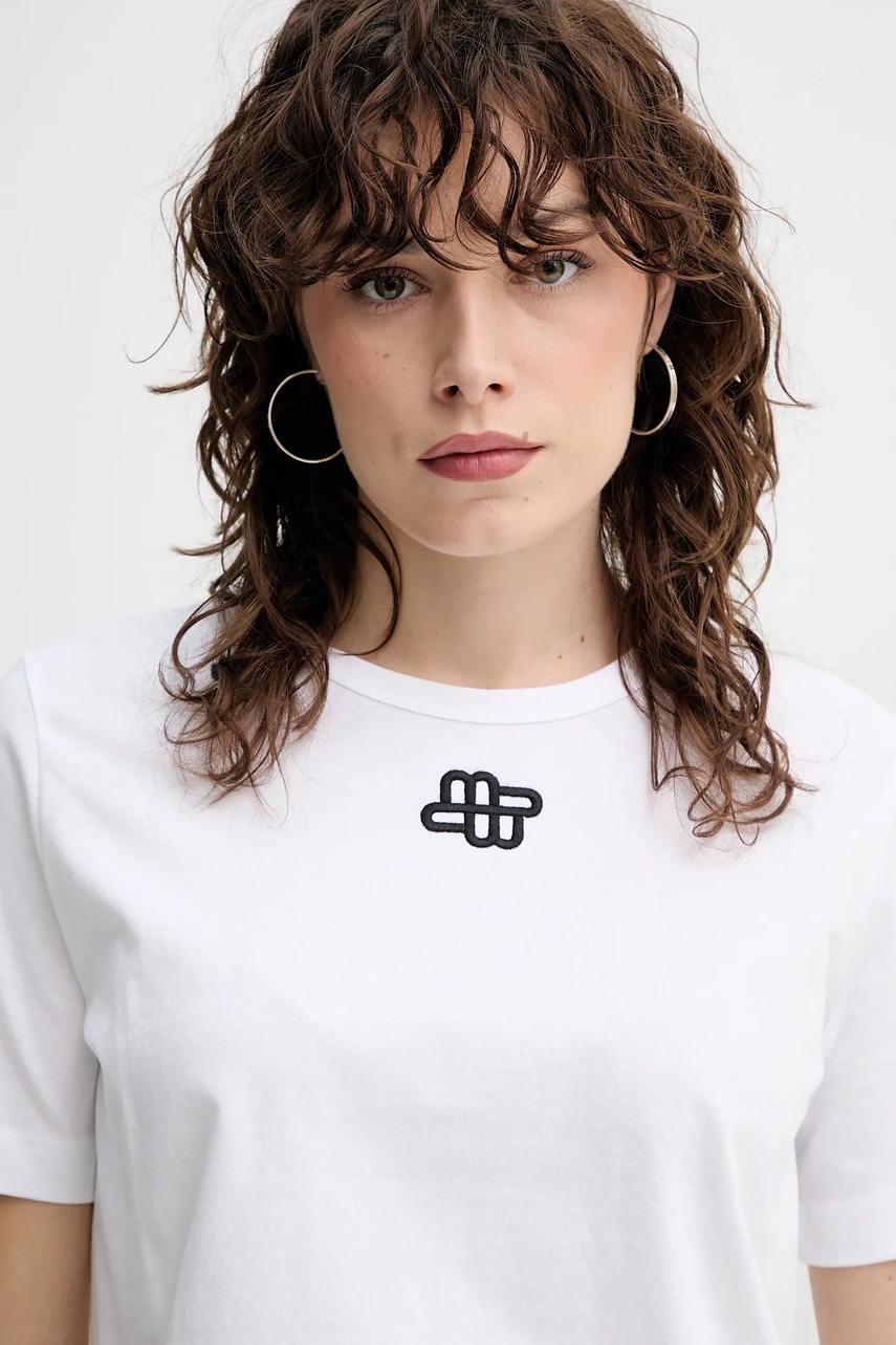 Βαμβακερό μπλουζάκι MUNTHE TYLIE γυναικείο, χρώμα: άσπρο, 251110625160 φωτογραφία