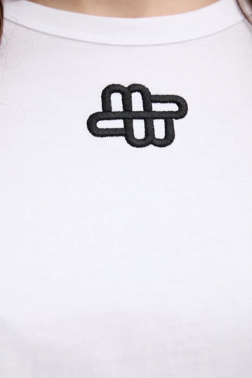 Βαμβακερό μπλουζάκι MUNTHE TYLIE γυναικείο, χρώμα: άσπρο, 251110625160 φωτογραφία