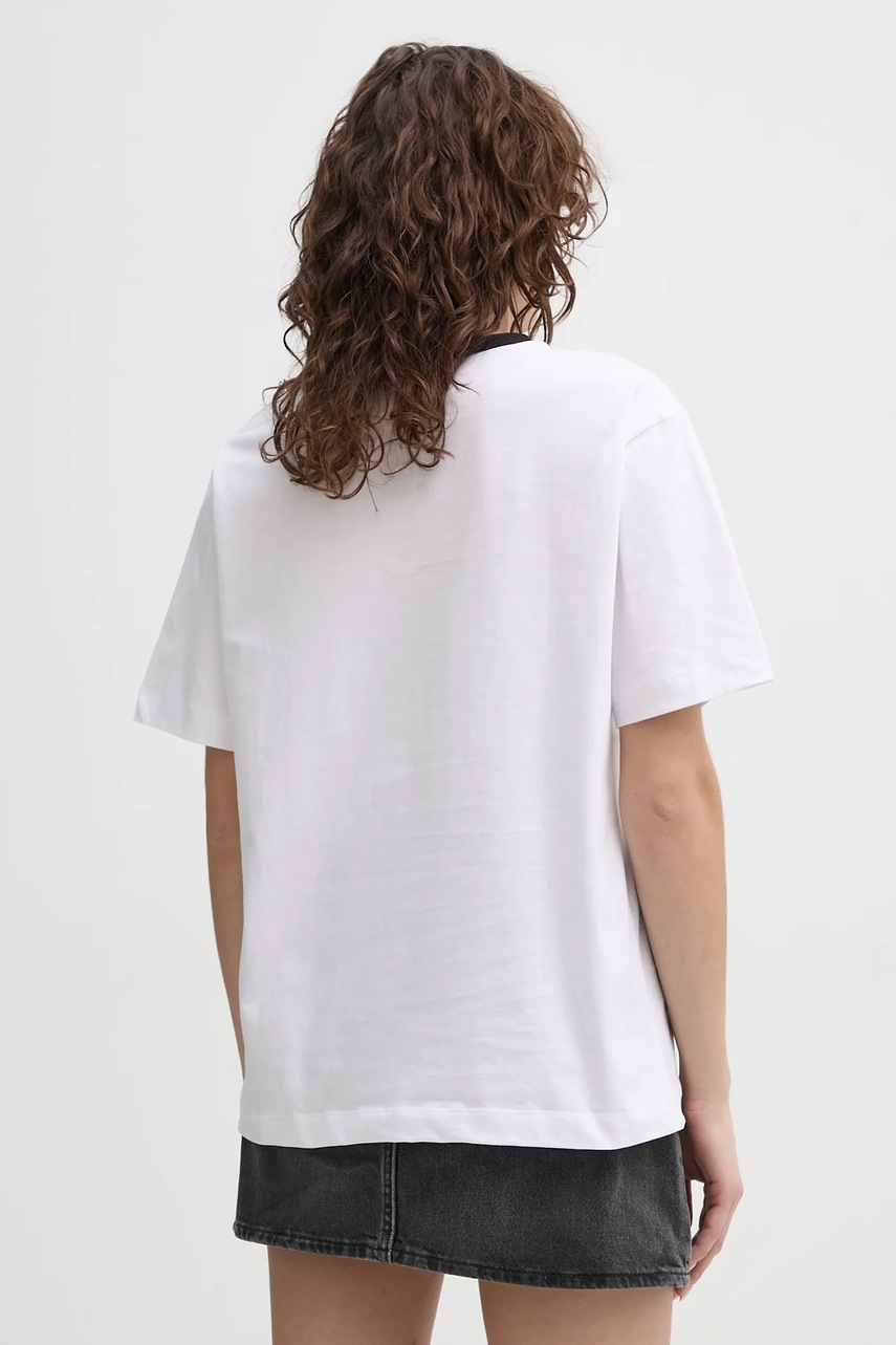 Βαμβακερό μπλουζάκι MUNTHE FILISHA γυναικείο, χρώμα: άσπρο, 251111525166 φωτογραφία