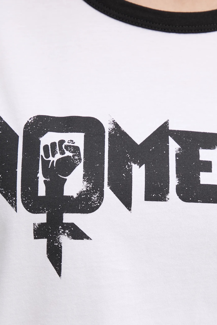 Βαμβακερό μπλουζάκι MUNTHE FILISHA γυναικείο, χρώμα: άσπρο, 251111525166 φωτογραφία