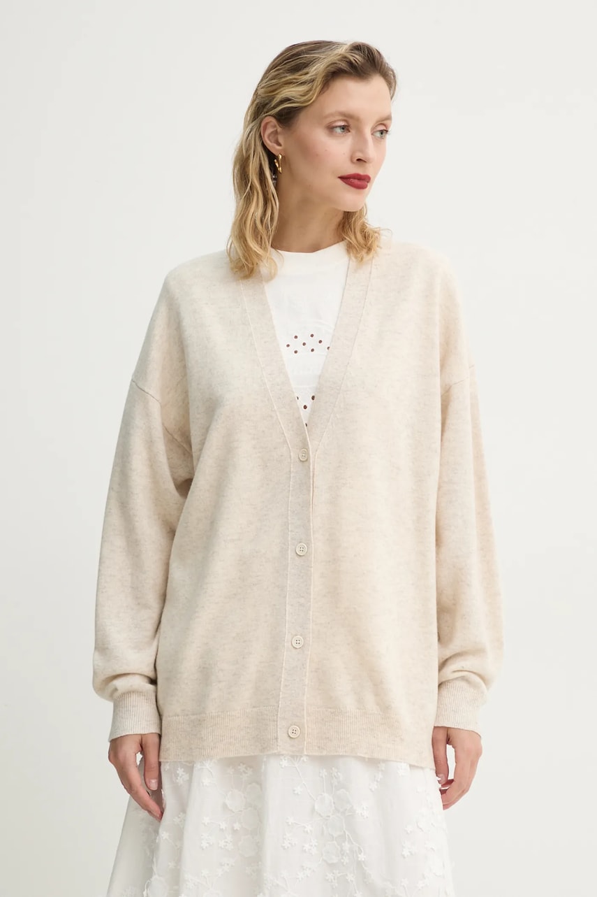 MUNTHE cardigan din lana FAFALI culoarea bej, light, 251160425174