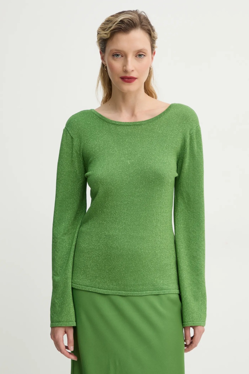 Πουλόβερ Bruuns Bazaar χρώμα: πράσινο, BBW4331 φωτογραφία