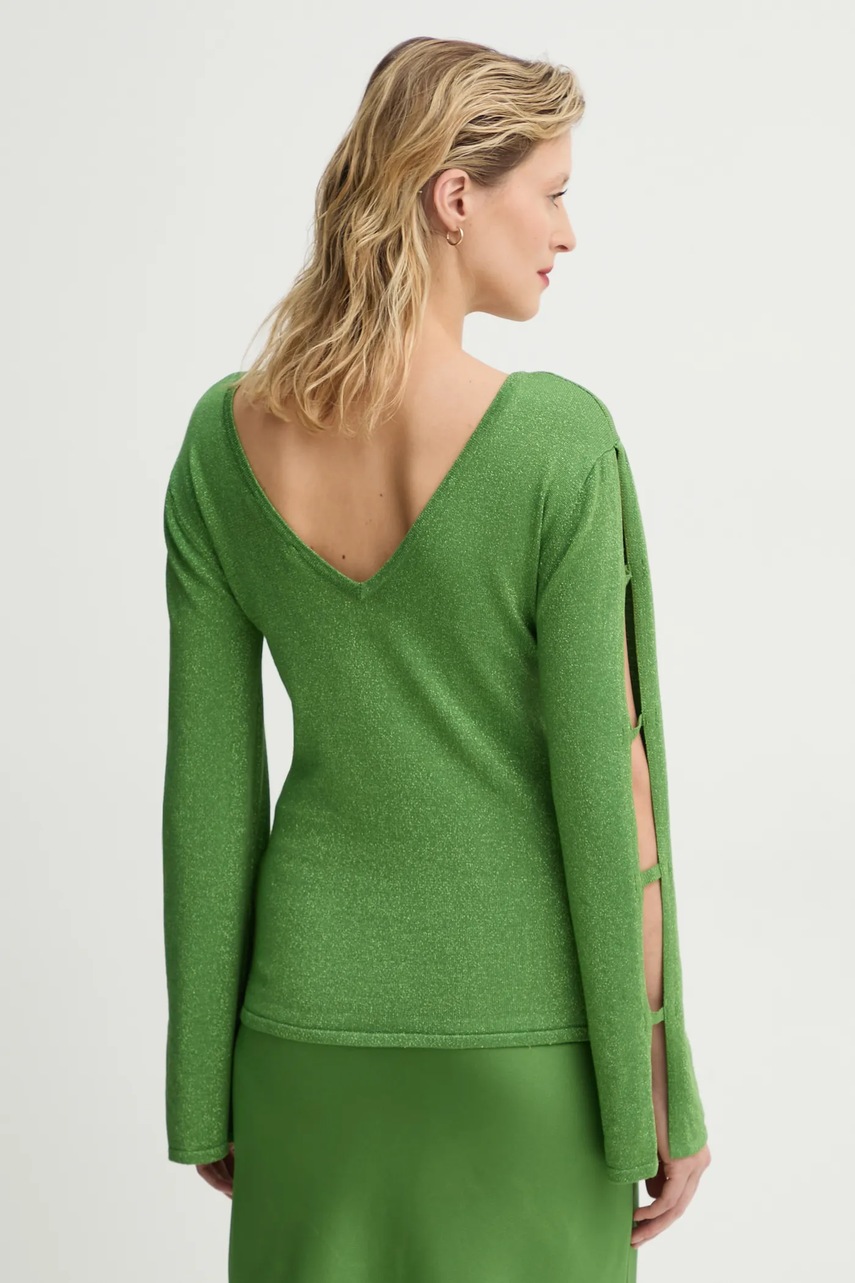 Πουλόβερ Bruuns Bazaar χρώμα: πράσινο, BBW4331 φωτογραφία