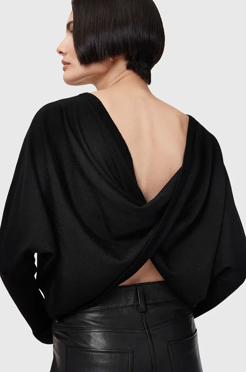 Шерстяной свитер AllSaints JULIEANA женский цвет чёрный W035KB Шерстяной свитер AllSaints JULIEANA женский цвет чёрный W035KB