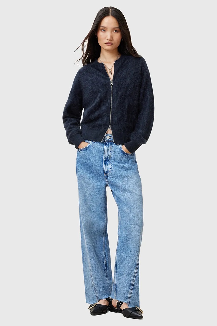Кашеміровий кардиган AllSaints REBEL жіночий колір синій W004KC 