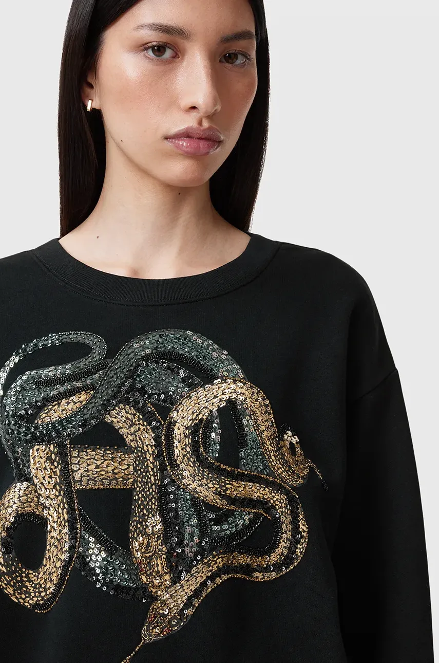 Кофта AllSaints SLITHA женские цвет чёрный с аппликацией W045JC Кофта AllSaints SLITHA женские цвет чёрный с аппликацией W045JC
