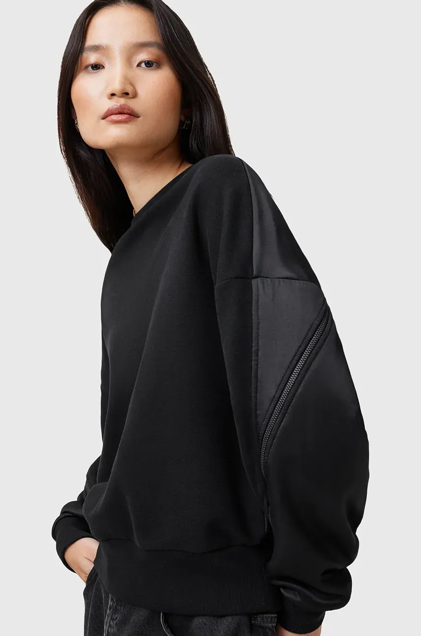Хлопковая кофта AllSaints PEGGY женские цвет чёрный однотонная W061JC Хлопковая кофта AllSaints PEGGY женские цвет чёрный однотонная W061JC