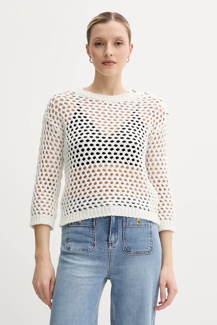 Morgan pulover MJAD culoarea alb, MJAD