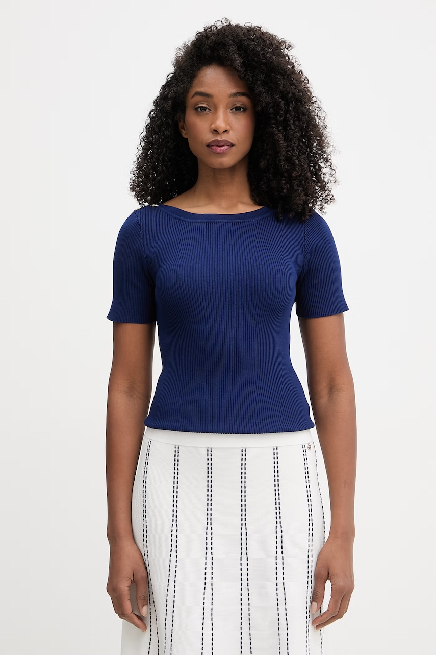 Morgan Pulover cu mânecă scurtă de damă cu vâscoză MPIO