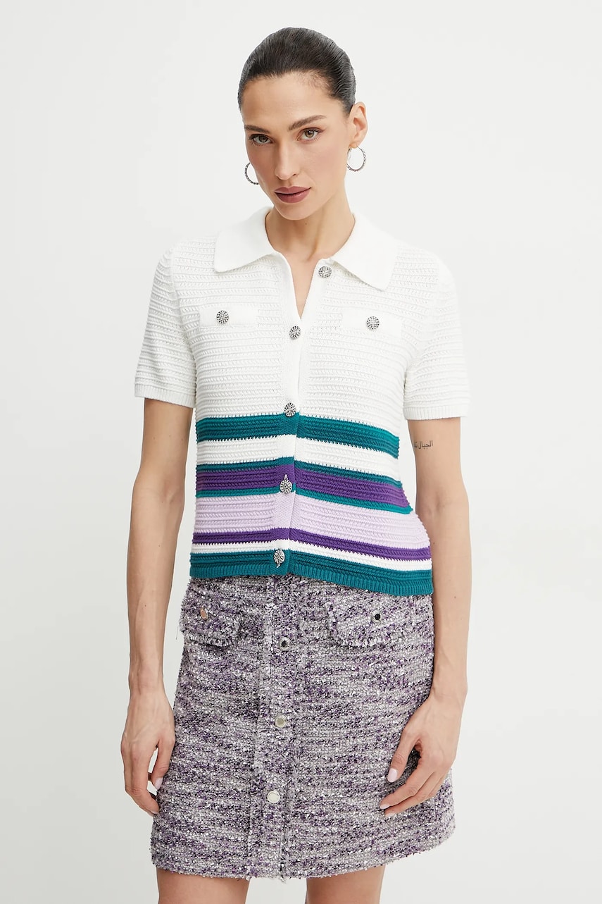 Morgan cardigan din bumbac MICHALI femei, culoarea alb, MICHALI