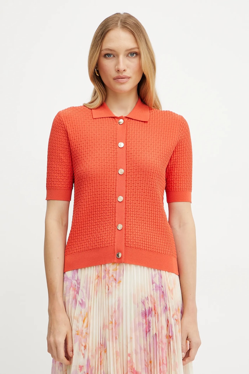 Morgan cardigan MBIAN femei, culoarea portocaliu, MBIAN Morgan cardigan MBIAN femei, culoarea portocaliu, MBIAN