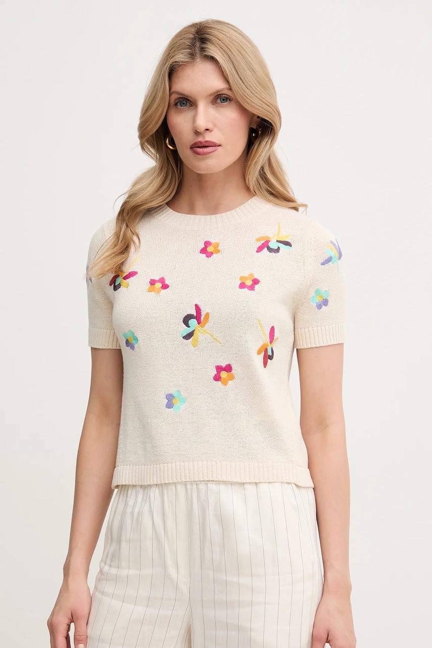 MAX&Co. tricou femei, culoarea bej, 2516361044200 MAX&Co. tricou femei, culoarea bej, 2516361044200