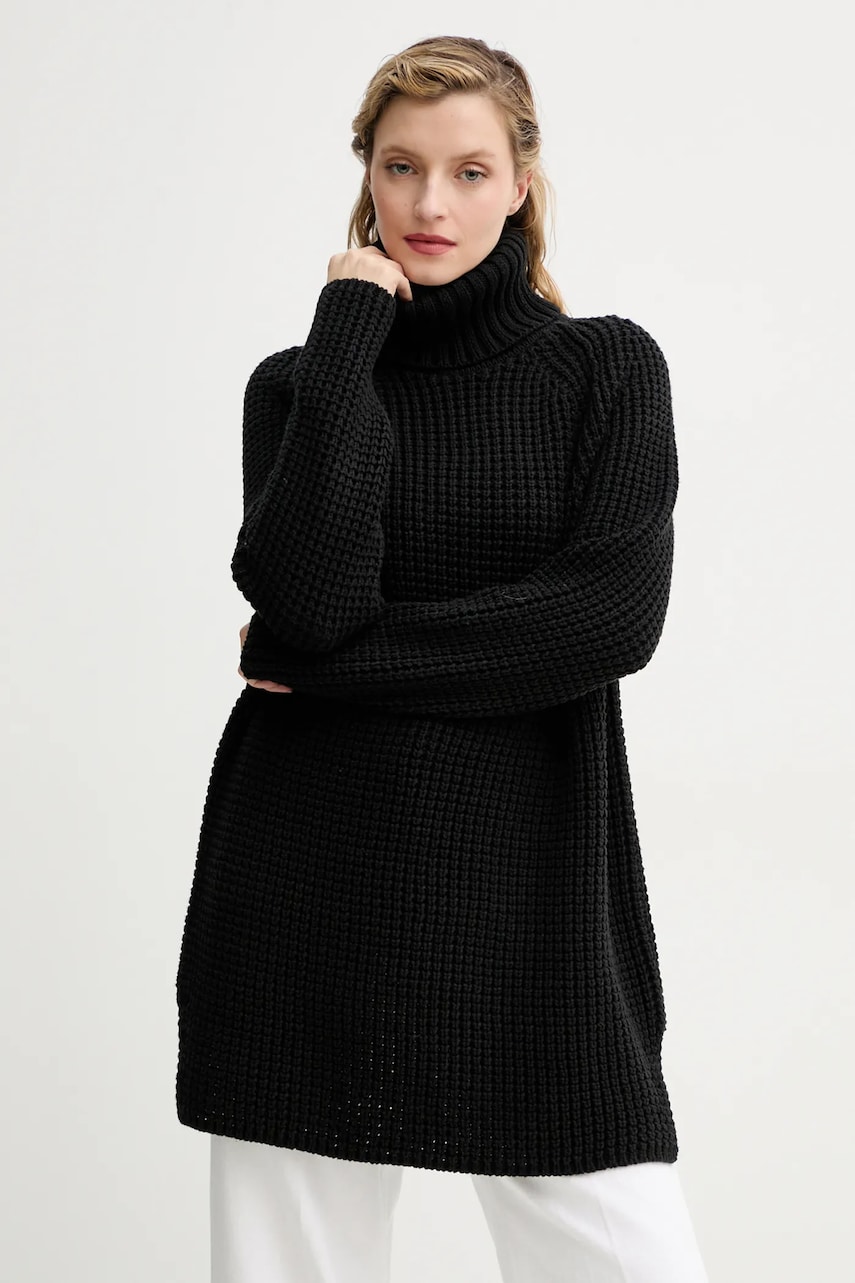 Marc O'Polo pulover femei, culoarea negru, călduros, cu guler Marc O'Polo pulover femei, culoarea negru, călduros, cu guler