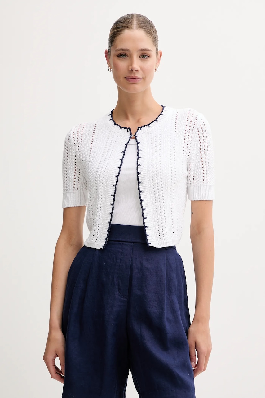 United Colors of Benetton cardigan din bumbac culoarea alb, 1594E501Z