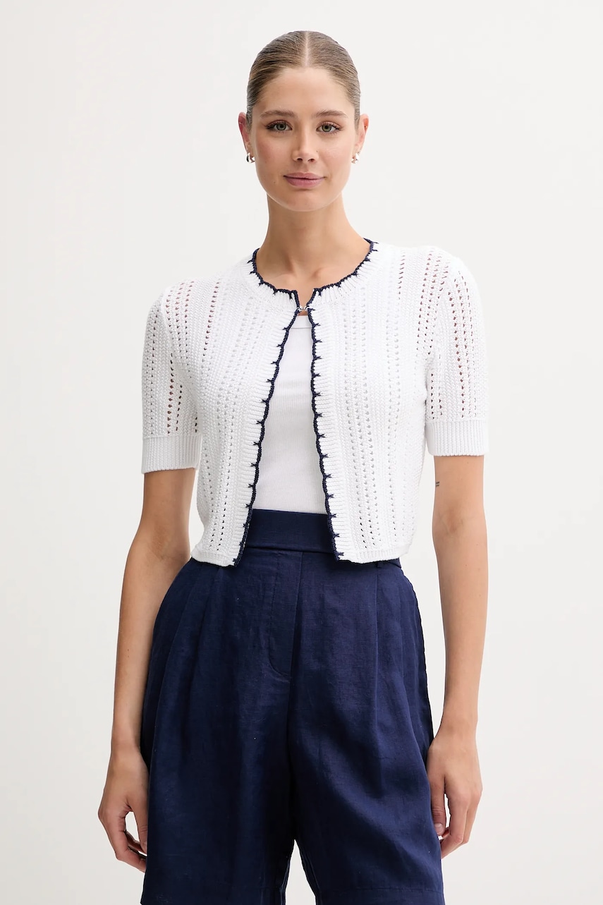 United Colors of Benetton cardigan din bumbac culoarea alb, 1594E501Z