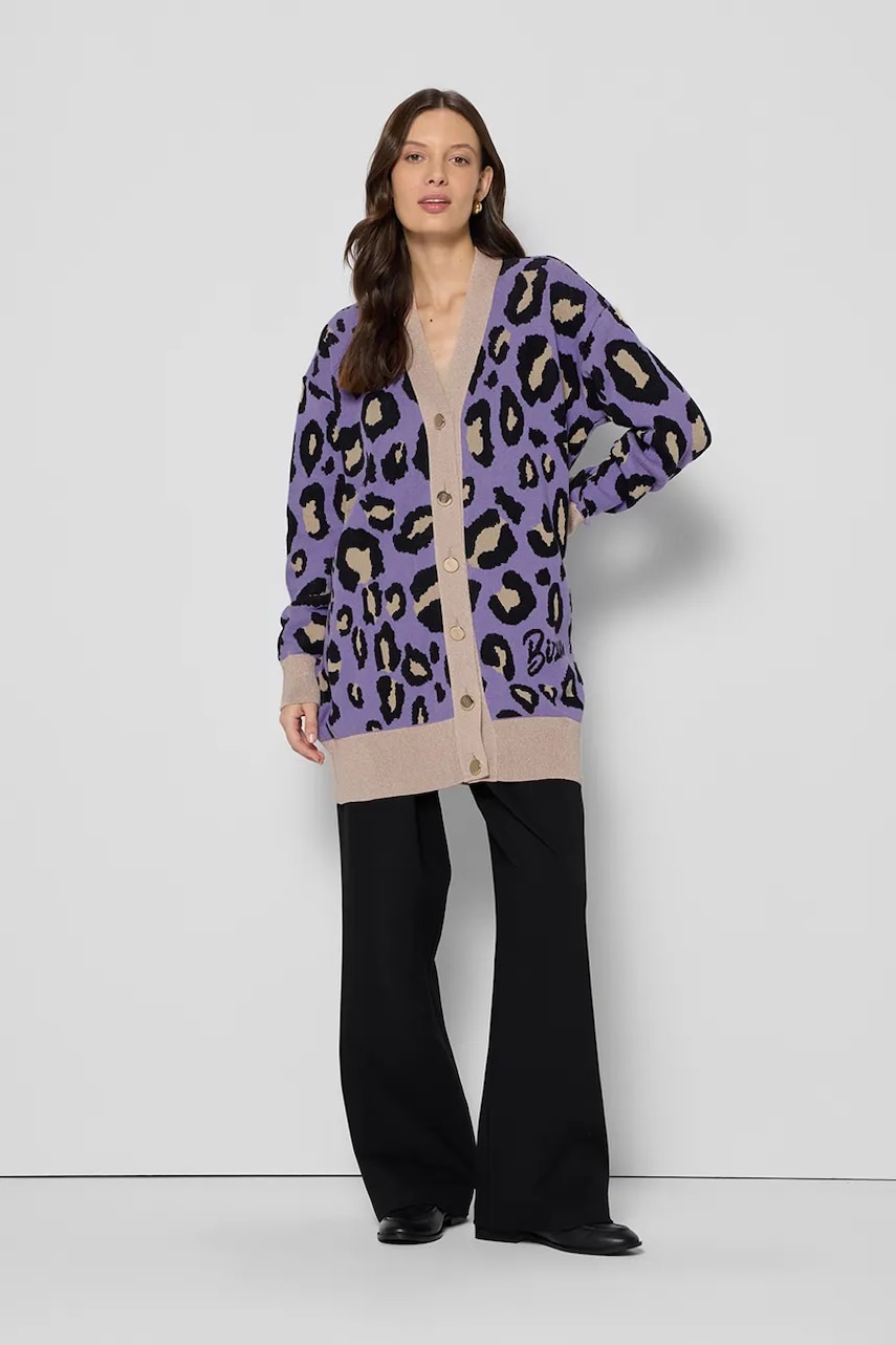 Bizuu cardigan din bumbac SANLEO femei, culoarea roz, SANLEO FIOLETOWY Bizuu cardigan din bumbac SANLEO femei, culoarea roz, SANLEO FIOLETOWY