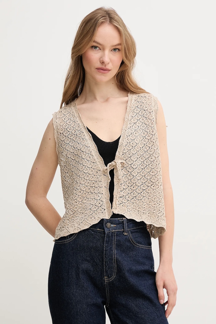 Hoss Intropia vestă femei, culoarea bej, light, 6389002