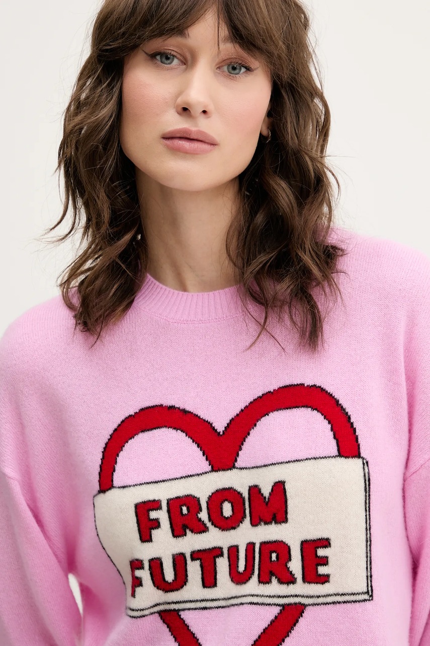 Πουλόβερ κασμίρ FROM FUTURE χρώμα: ροζ, WPR02644 φωτογραφία