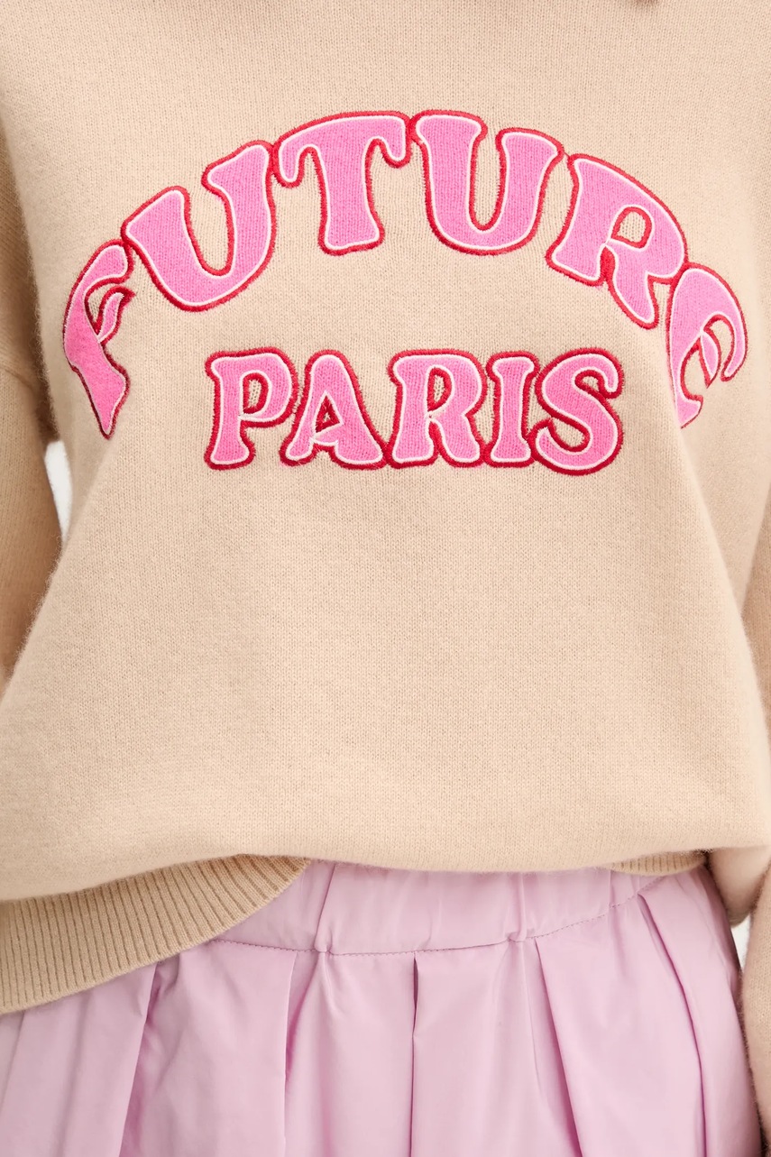 Πουλόβερ κασμίρ FROM FUTURE χρώμα: μπεζ, WPR02645 φωτογραφία