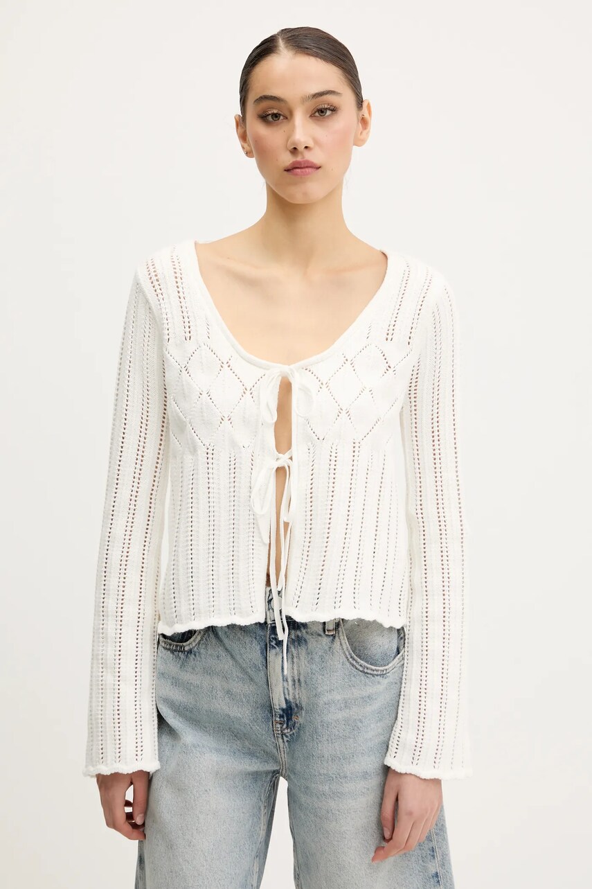 Hollister Co. cardigan culoarea bej, KI350-5239