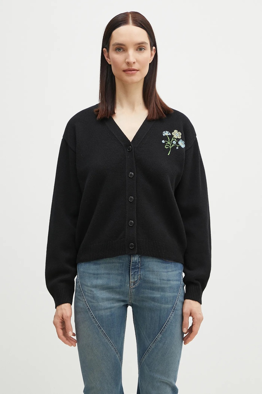 Levně Vlněný svetr Kenzo Jungle Flower dámský, černá barva, hřejivý, FF52CA4993CN.99J