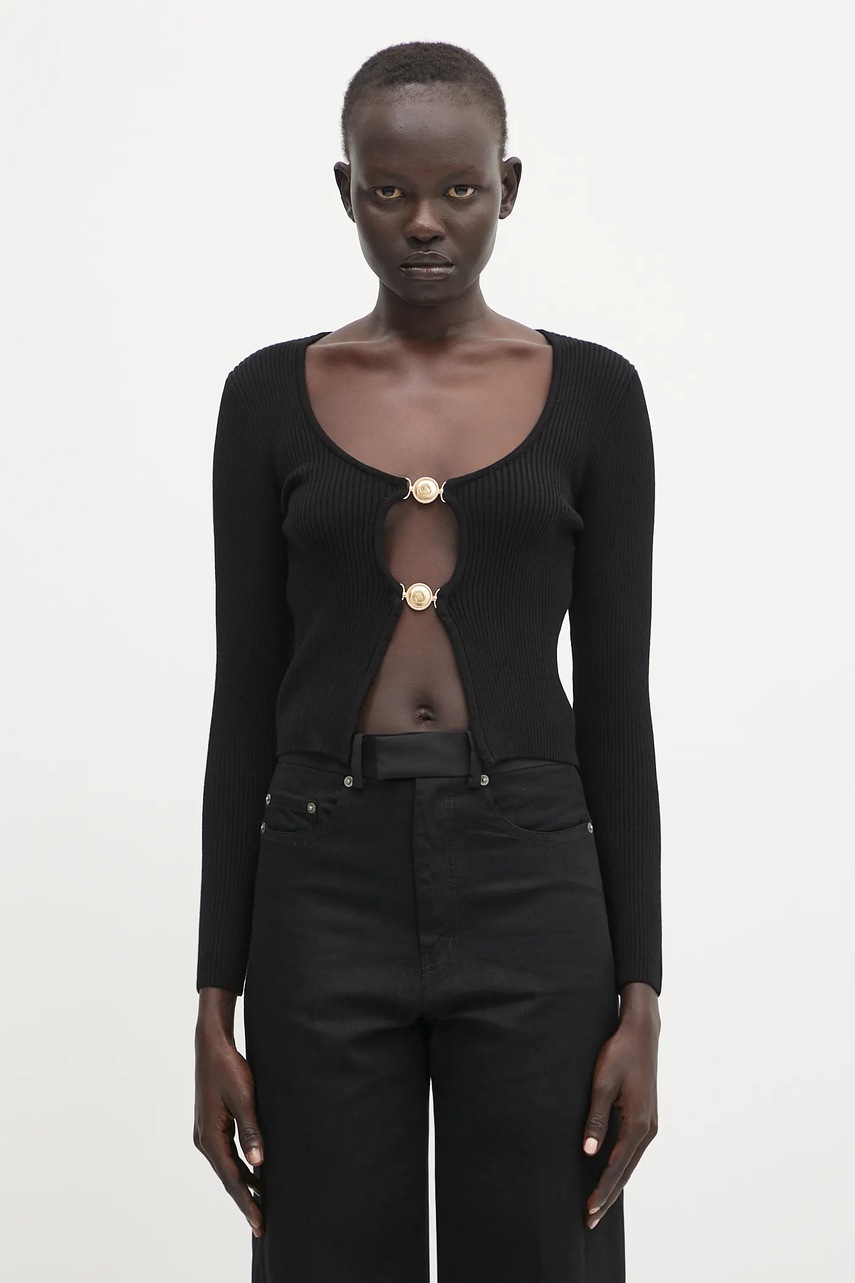 Marine Serre cardigan Moon Jewelry Knit Open