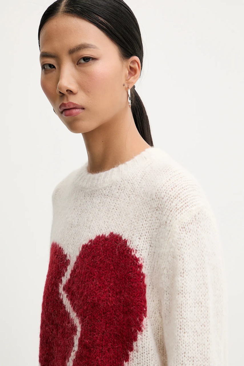 Svetr s příměsí vlny AllSaints LUVHEART (obrázek 4)