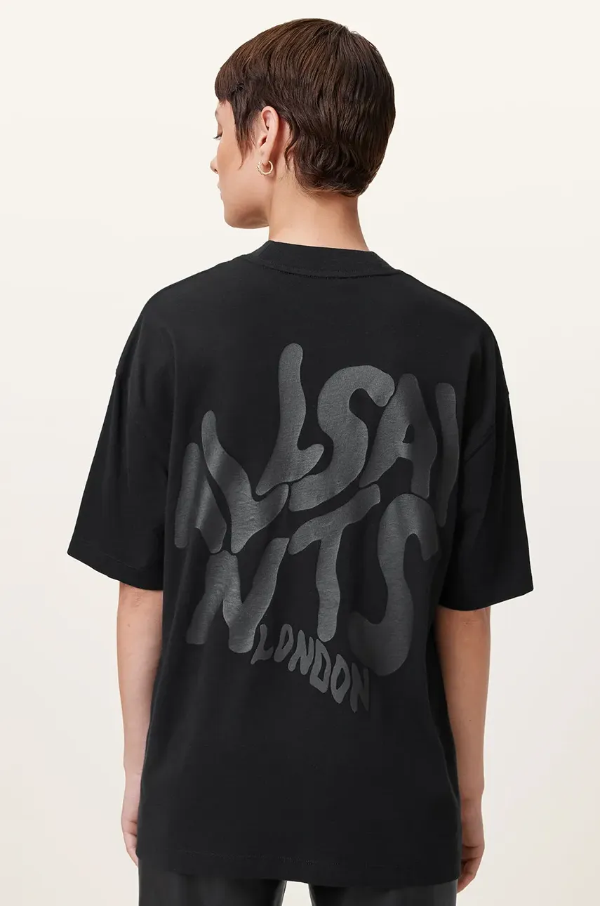 Хлопковая футболка AllSaints ORLANDO ETTA женские цвет чёрный W267JB Хлопковая футболка AllSaints ORLANDO ETTA женские цвет чёрный W267JB