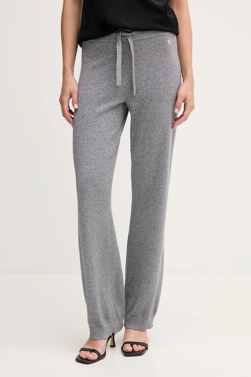 Joop! pantaloni de lână culoarea gri, drept, high waist, 30043973