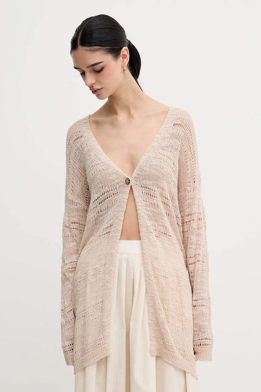 Sisley cardigan culoarea bej, light, 106CM602K