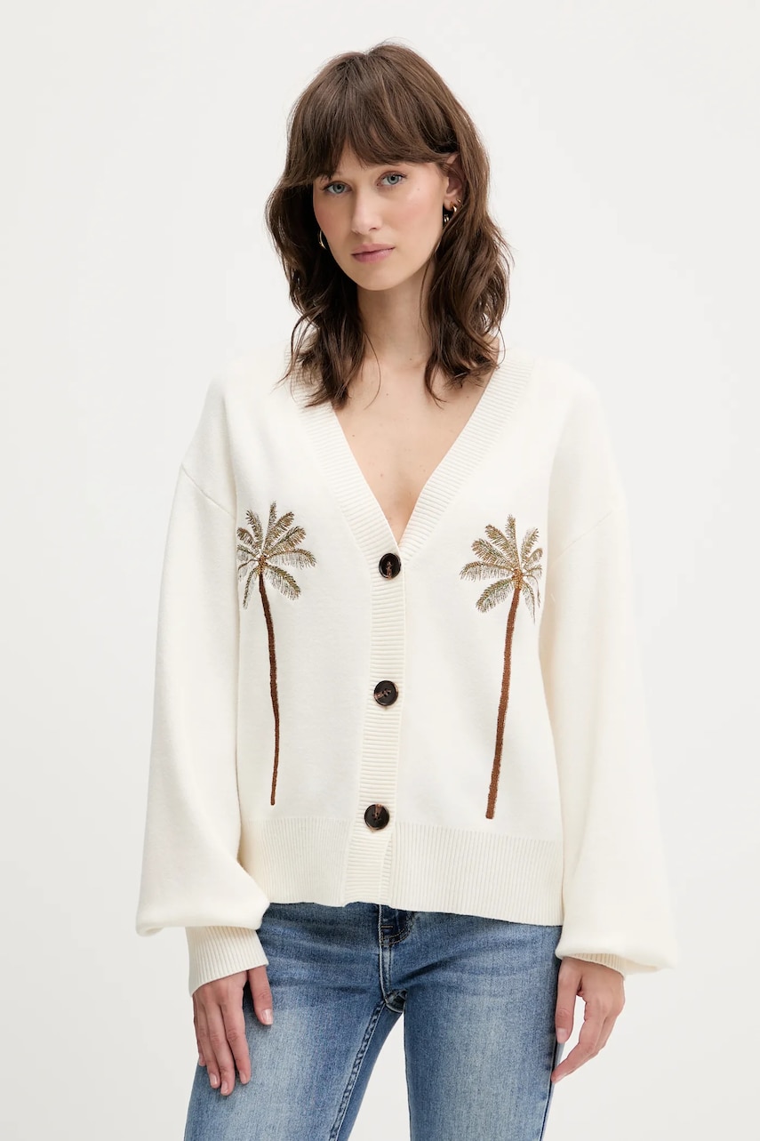 Never Fully Dressed cardigan culoarea bej, NFDKN644