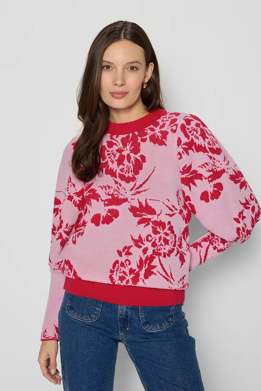 Bizuu pulover de bumbac FLORIA culoarea roz, FLORIA ROZOWY Bizuu pulover de bumbac FLORIA culoarea roz, FLORIA ROZOWY