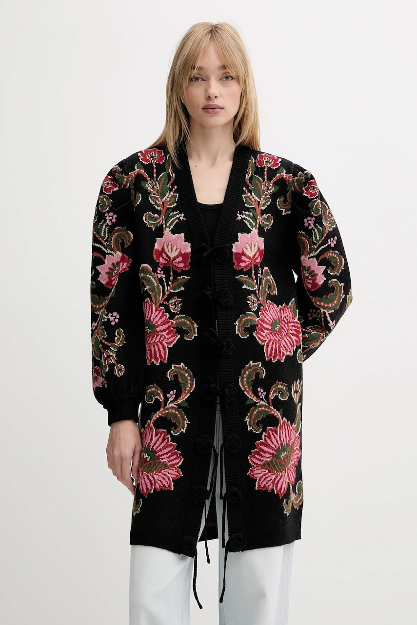 Farm Rio cardigan culoarea negru, 328857
