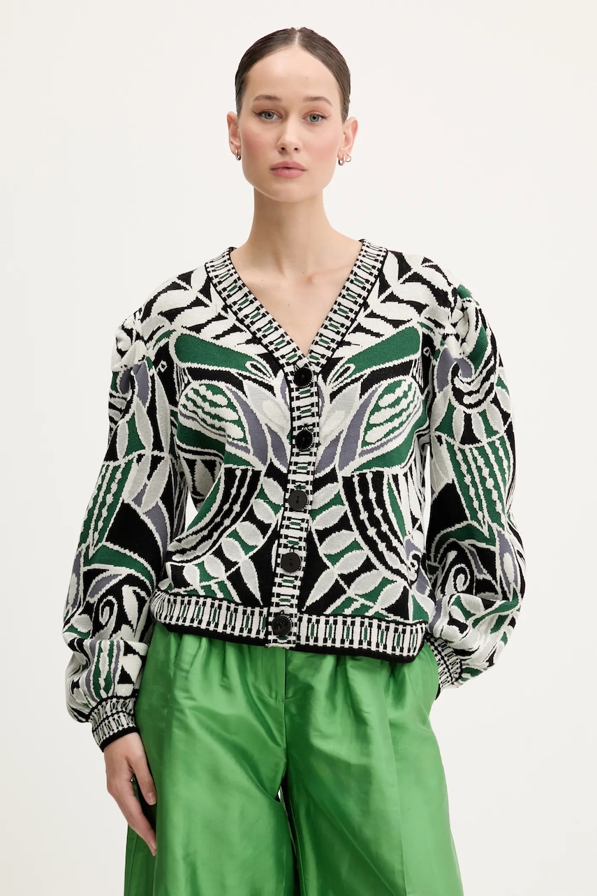 Farm Rio cardigan culoarea verde, 338282
