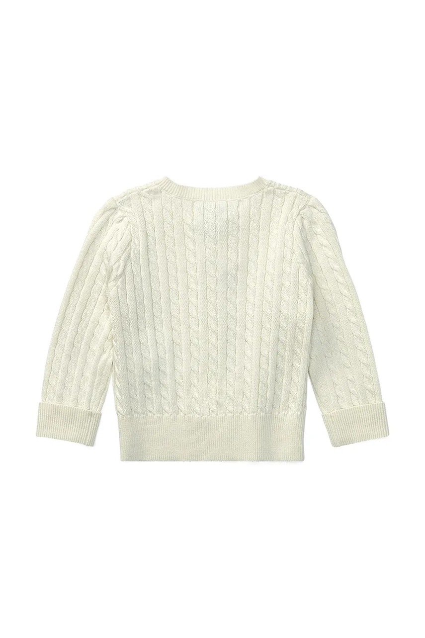 Детский хлопковый кардиган Polo Ralph Lauren цвет бежевый лёгкий 310543047008