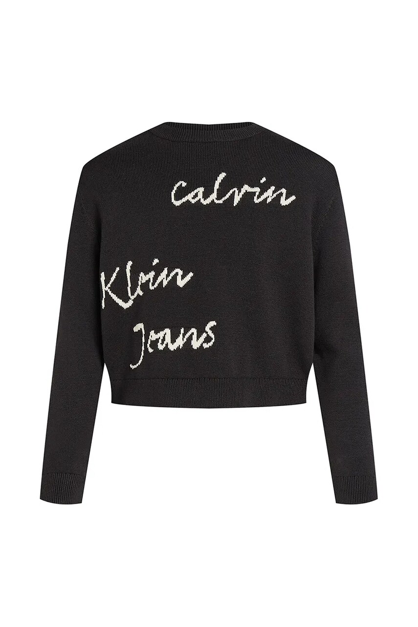 

Детски пуловер Calvin Klein Jeans в черно IG0IG02789, Черен