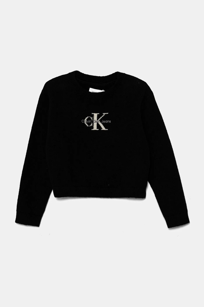 

Детски пуловер Calvin Klein Jeans в черно IG0IG02830, Черен