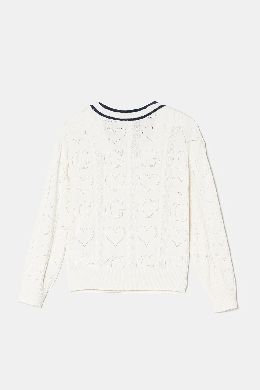 Детский свитер Guess цвет белый лёгкий J5RR12 Z2BB0