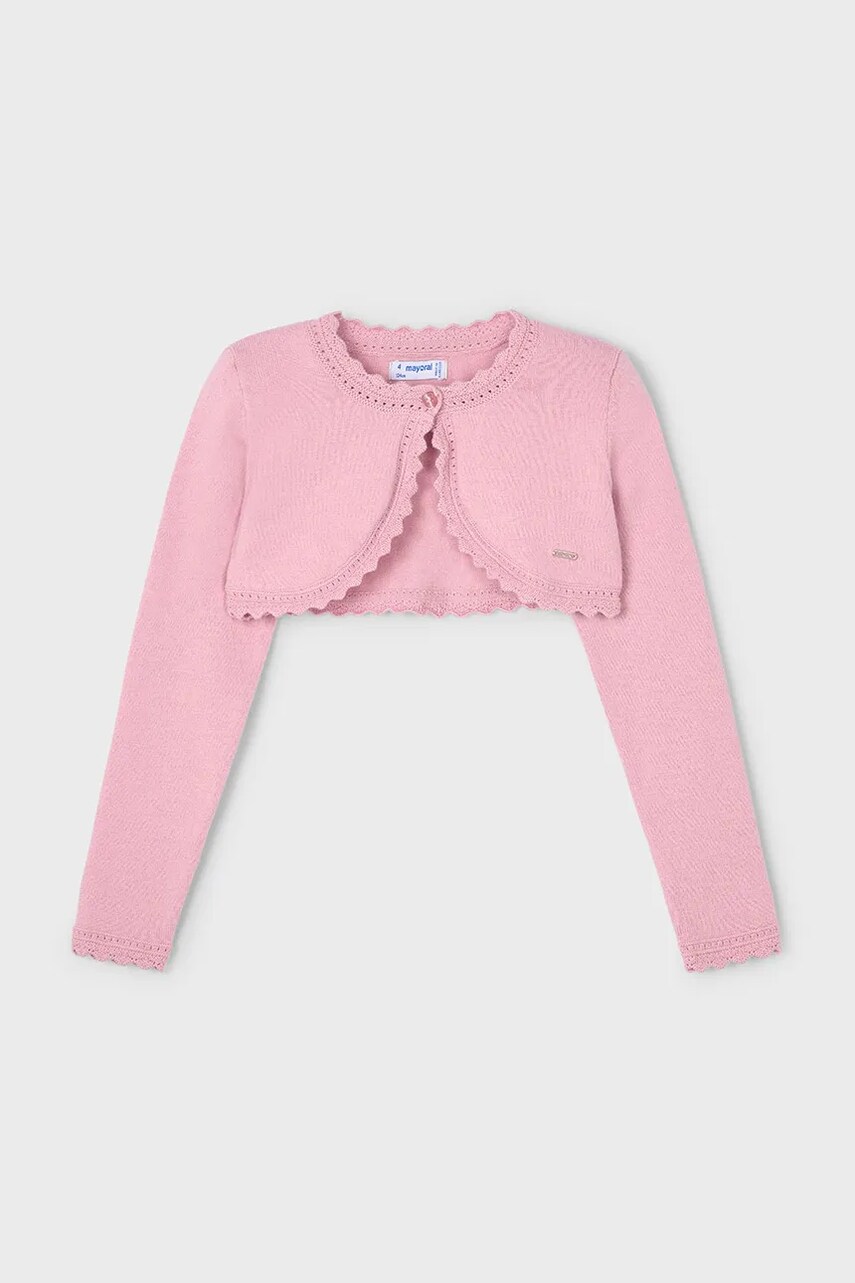 Mayoral cardigan copii culoarea roz, light, 320