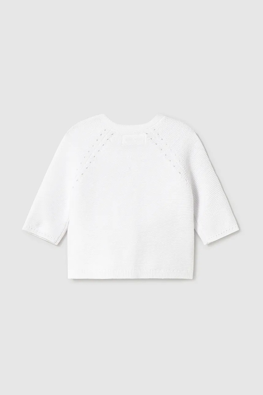 Детский хлопковый кардиган Mayoral Newborn цвет белый лёгкий 1307