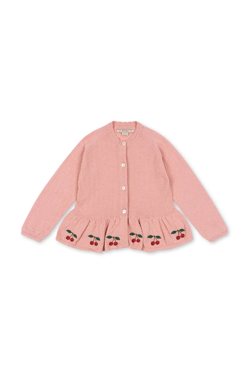 Детский хлопковый кардиган Konges Sløjd CYPRES CARDIGAN GOTS цвет розовый KS102417