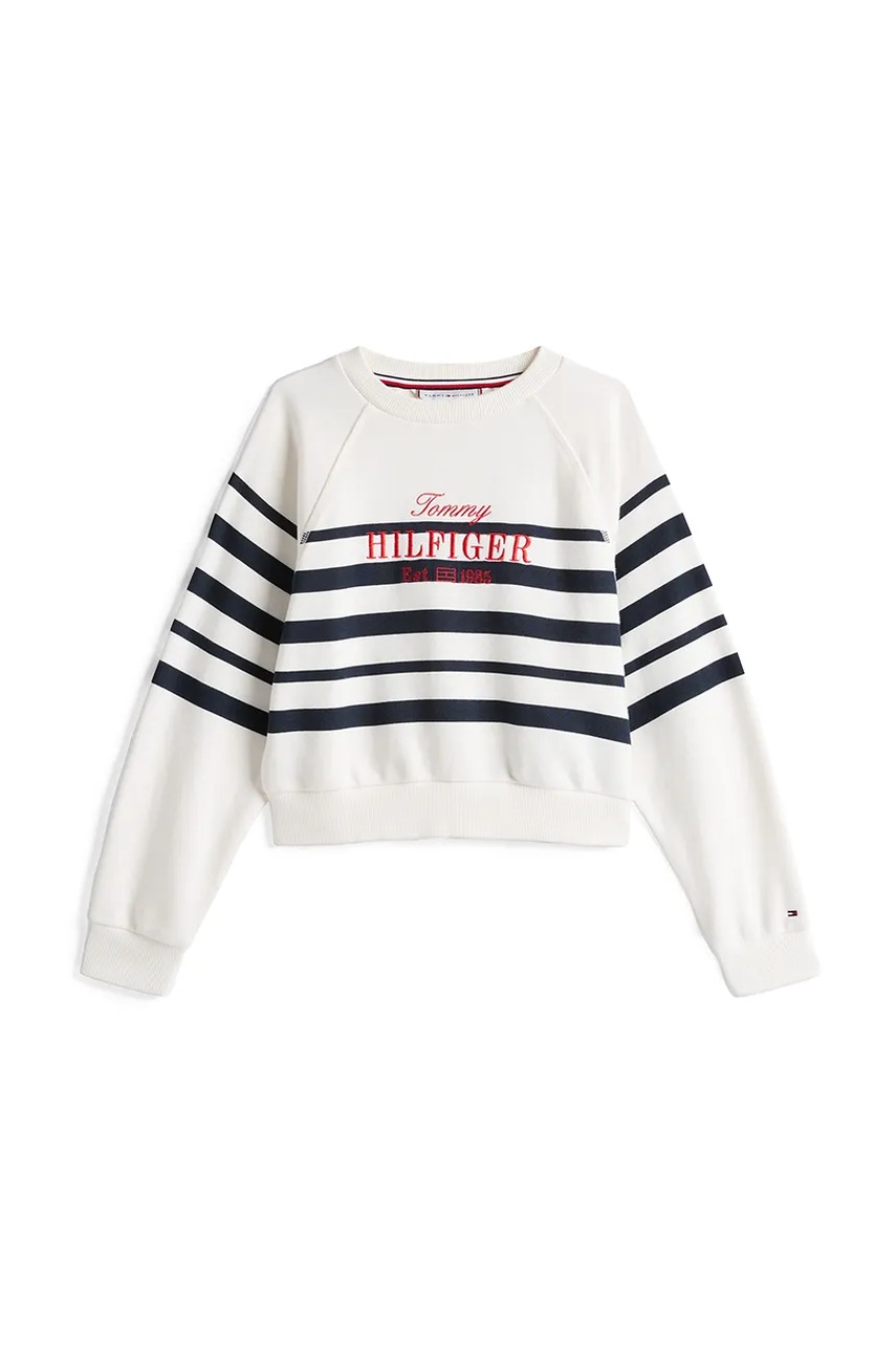 Детская кофта Tommy Hilfiger цвет белый узор KG0KG08452 Детская кофта Tommy Hilfiger цвет белый узор KG0KG08452