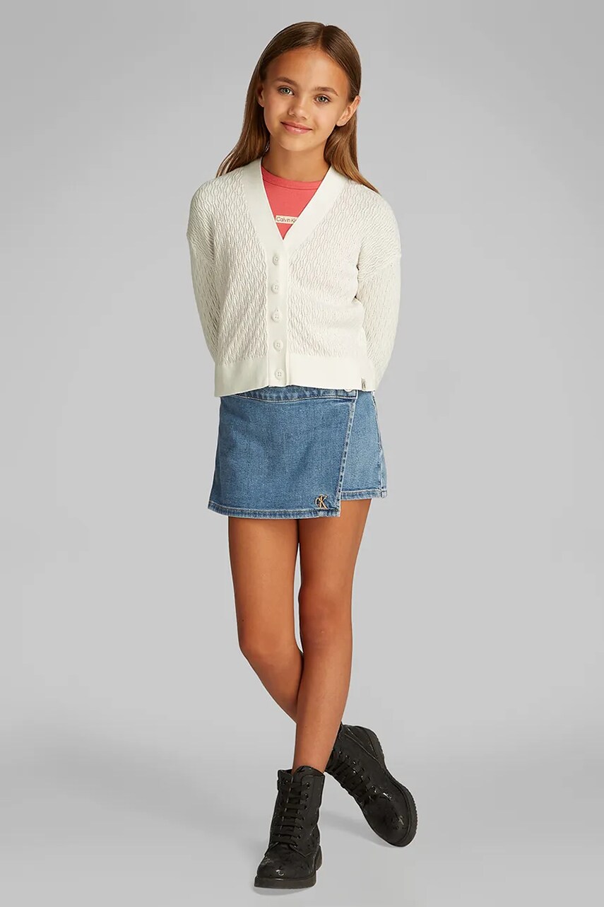 Levně Dětský svetr Calvin Klein Jeans béžová barva, IG0IG02944