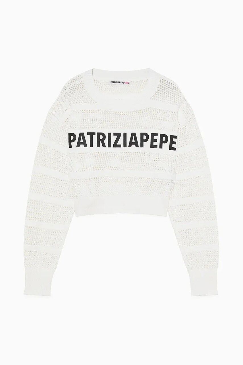 Levně Dětský svetr Patrizia Pepe W146 bílá barva, 7K0056