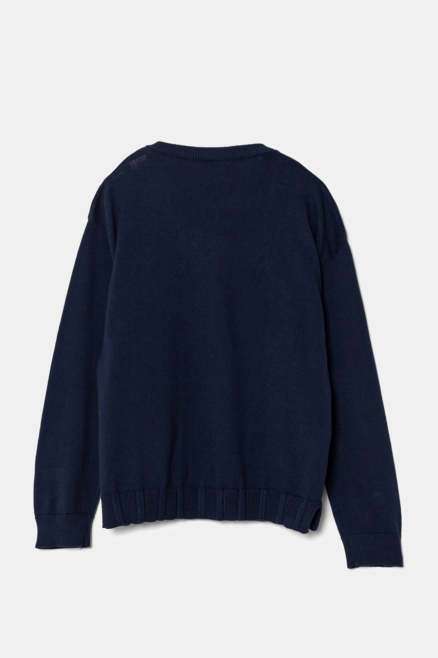 Детский хлопковый кардиган United Colors of Benetton цвет синий лёгкий 1098C500R