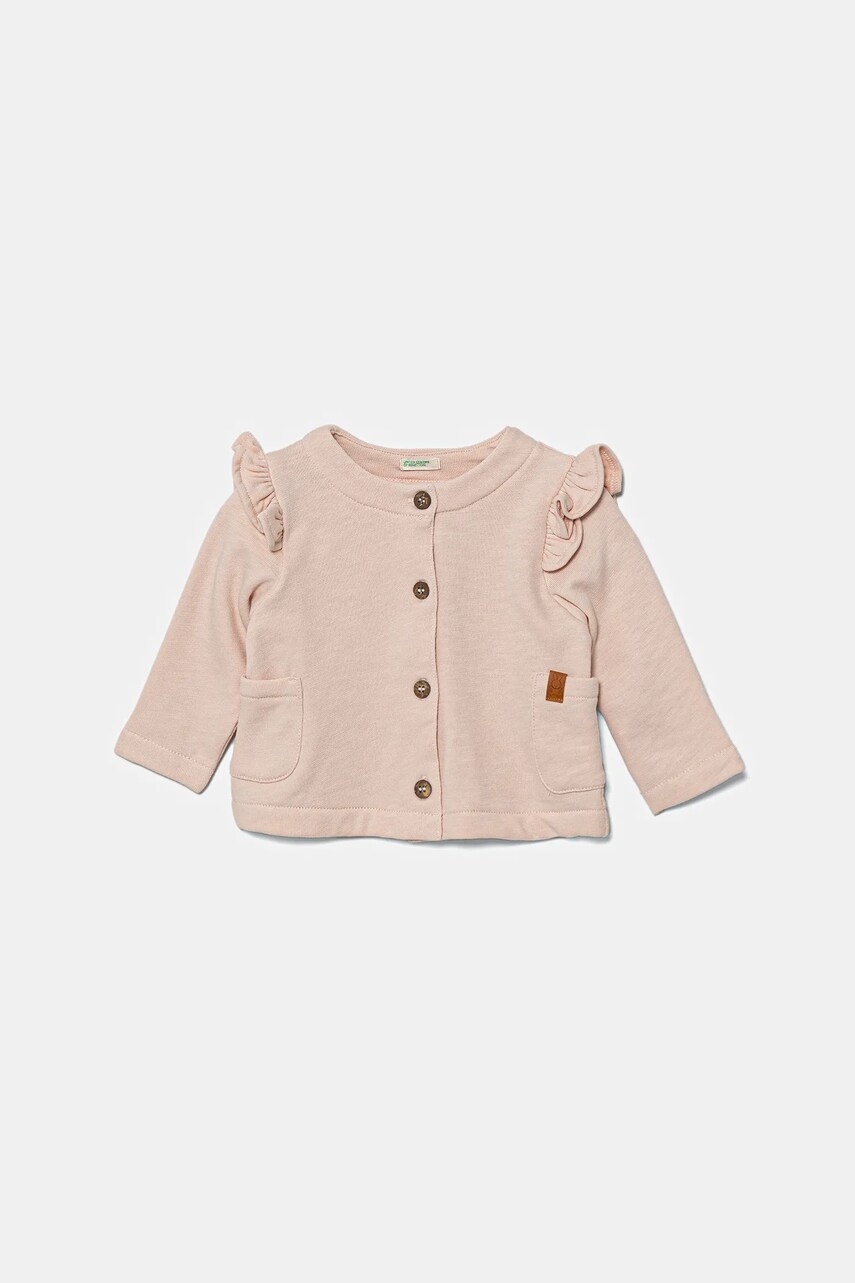 United Colors of Benetton cardigan bebe culoarea roz, light, 3Z4JA501I