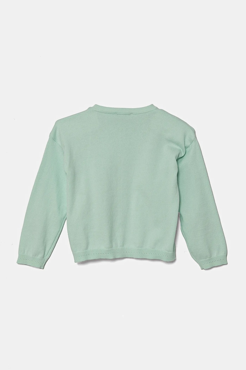 Детский хлопковый кардиган United Colors of Benetton цвет зелёный лёгкий 1098G500P
