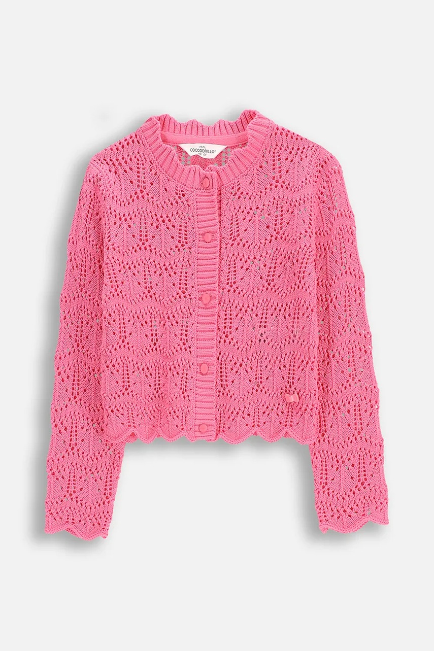 Coccodrillo pulover culoarea roz, light, FLOWER PARADISE GIRL KIDS