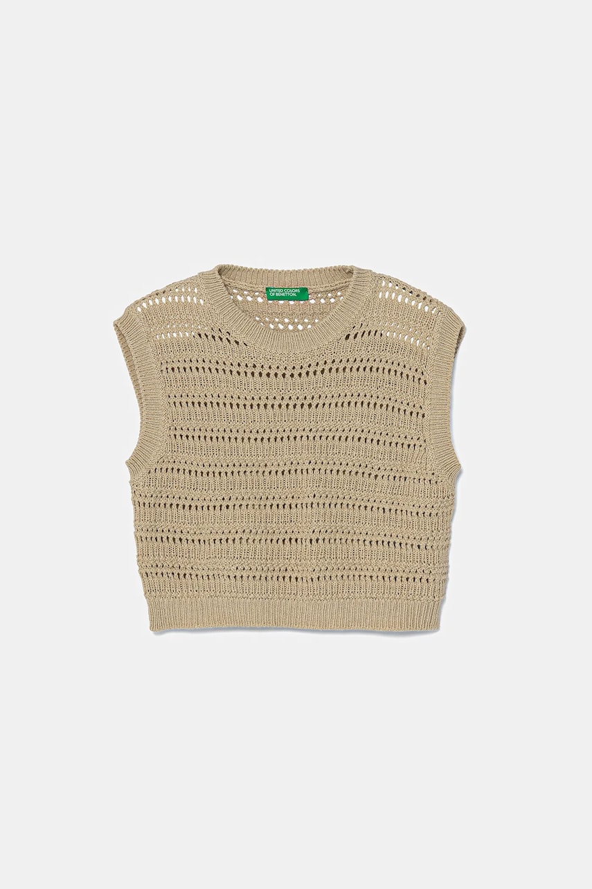 United Colors of Benetton vestă copii culoarea verde, light, 104FC108M United Colors of Benetton vestă copii culoarea verde, light, 104FC108M