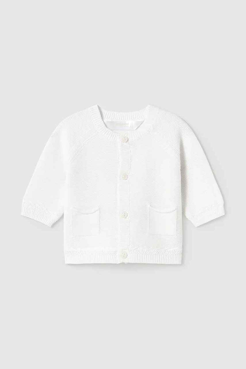 Mayoral Newborn cardigan din bumbac pentru bebelusi culoarea alb, light, 1393